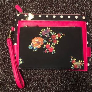 NWOT Betsy Johnson Floral Triple Travel cases